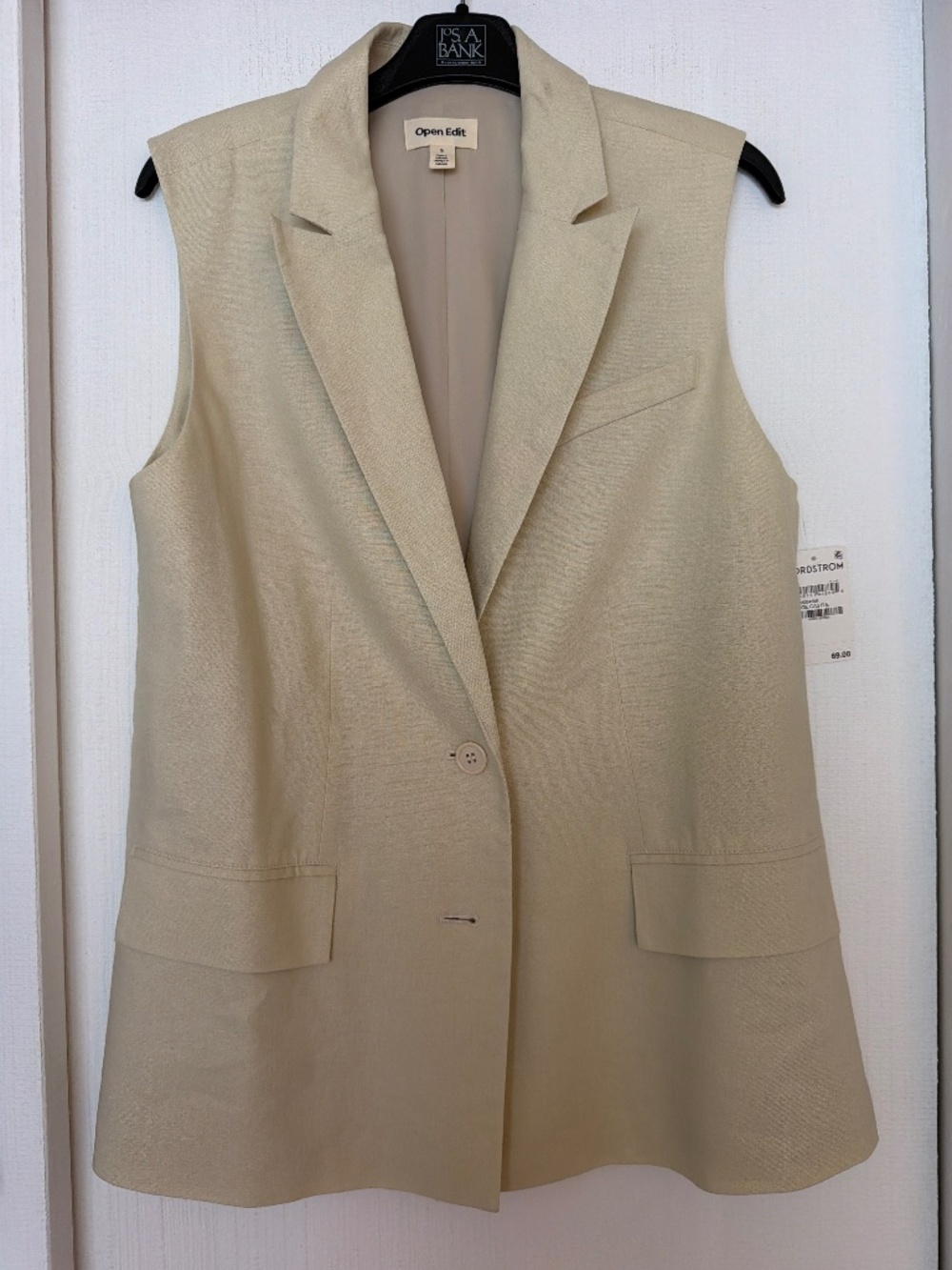 Open Edit Linen-Blend Blazer Vest – Size Small – NWT